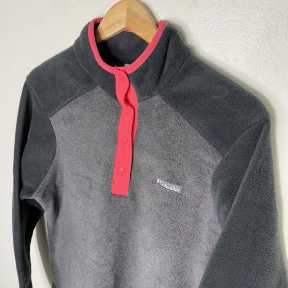 Columbia Sportswear Mount Cannon 1/2 Snap Pullover Gray Pink Women’s Large‎ - Picture 2 of 10
